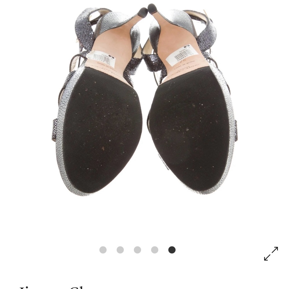 Jimmy Choo Silver Platform Sandals with Strappy Design - Picture 5 of 6